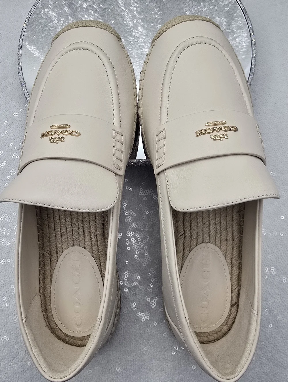 Coach Leather Loafer Espadrille Slip-on Women's 8.5